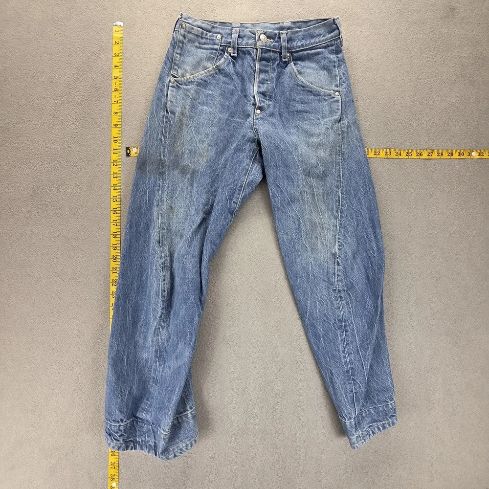 VTG Levis Engineered Jeans Mens Blue Twisted Buckle Back One Pocket Fits 28x28